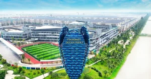 Toàn cảnh Vinhomes Ocean Park 2 với sân vận động, khu thương mại và biểu tượng công viên