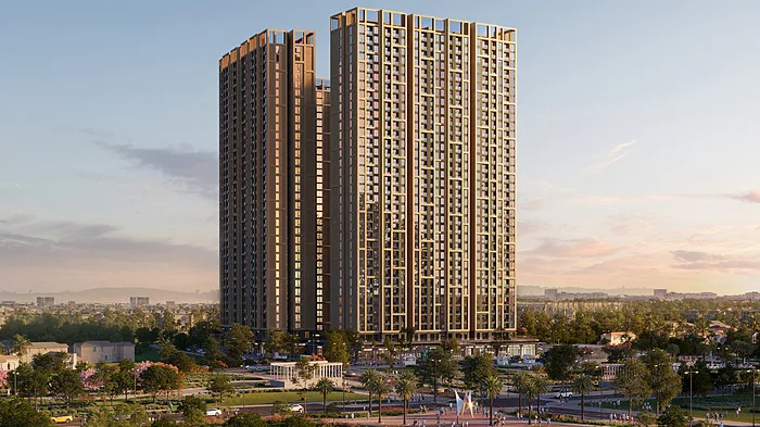 Phối cảnh tòa tháp căn hộ cao tầng trong tổ hợp Imperia Ocean City tại khu Đông Hà Nội