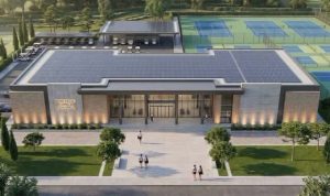 Khu nhà điều hành sân tennis và pickleball trong Khu liên hợp thể thao quốc tế Hùng Vương